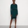 Anna Field Vestido De Punto - Dark Green/Black