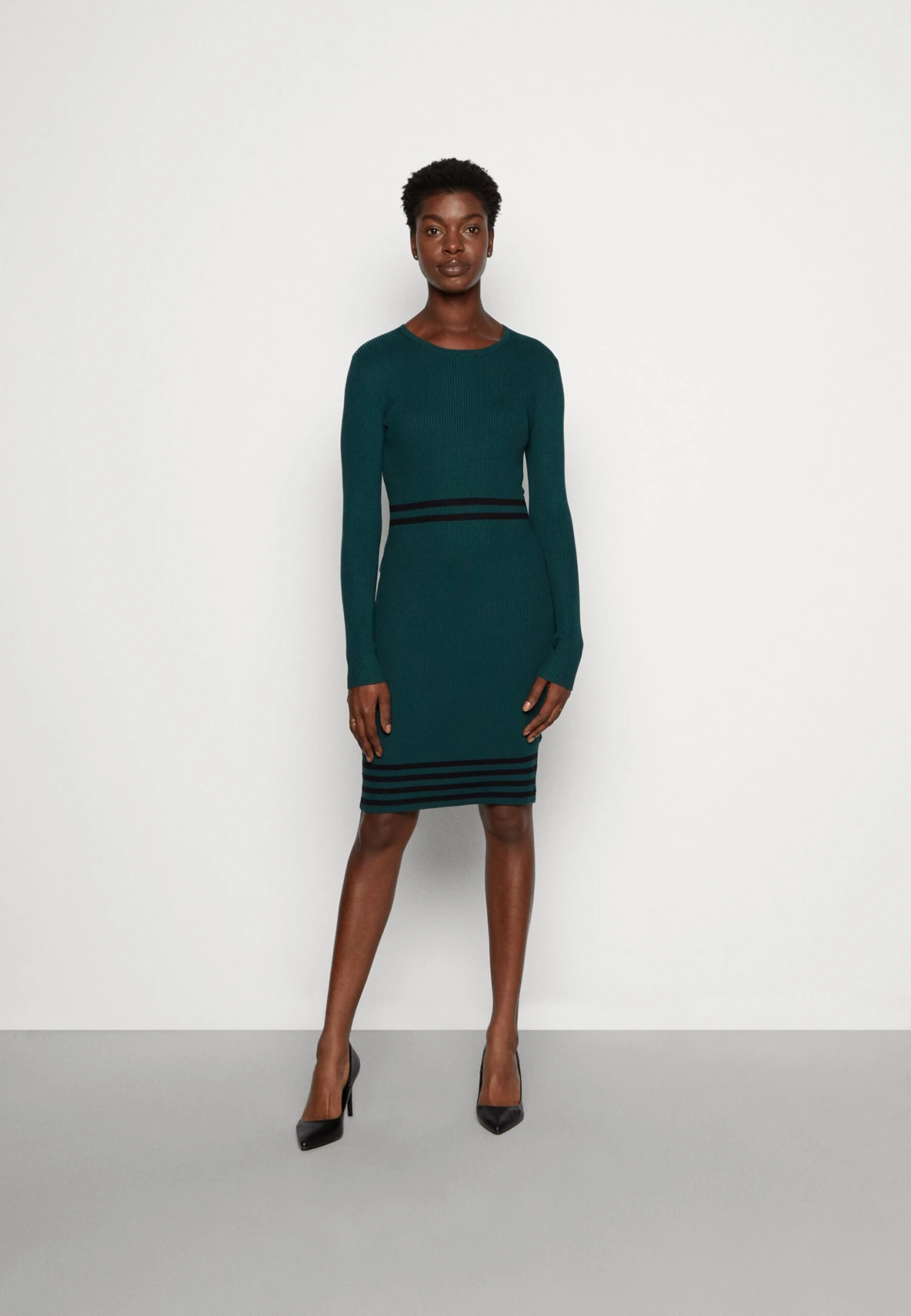 Anna Field Vestido De Punto - Dark Green/Black 1 Anna Field Vestido De Punto - Dark Green/Black