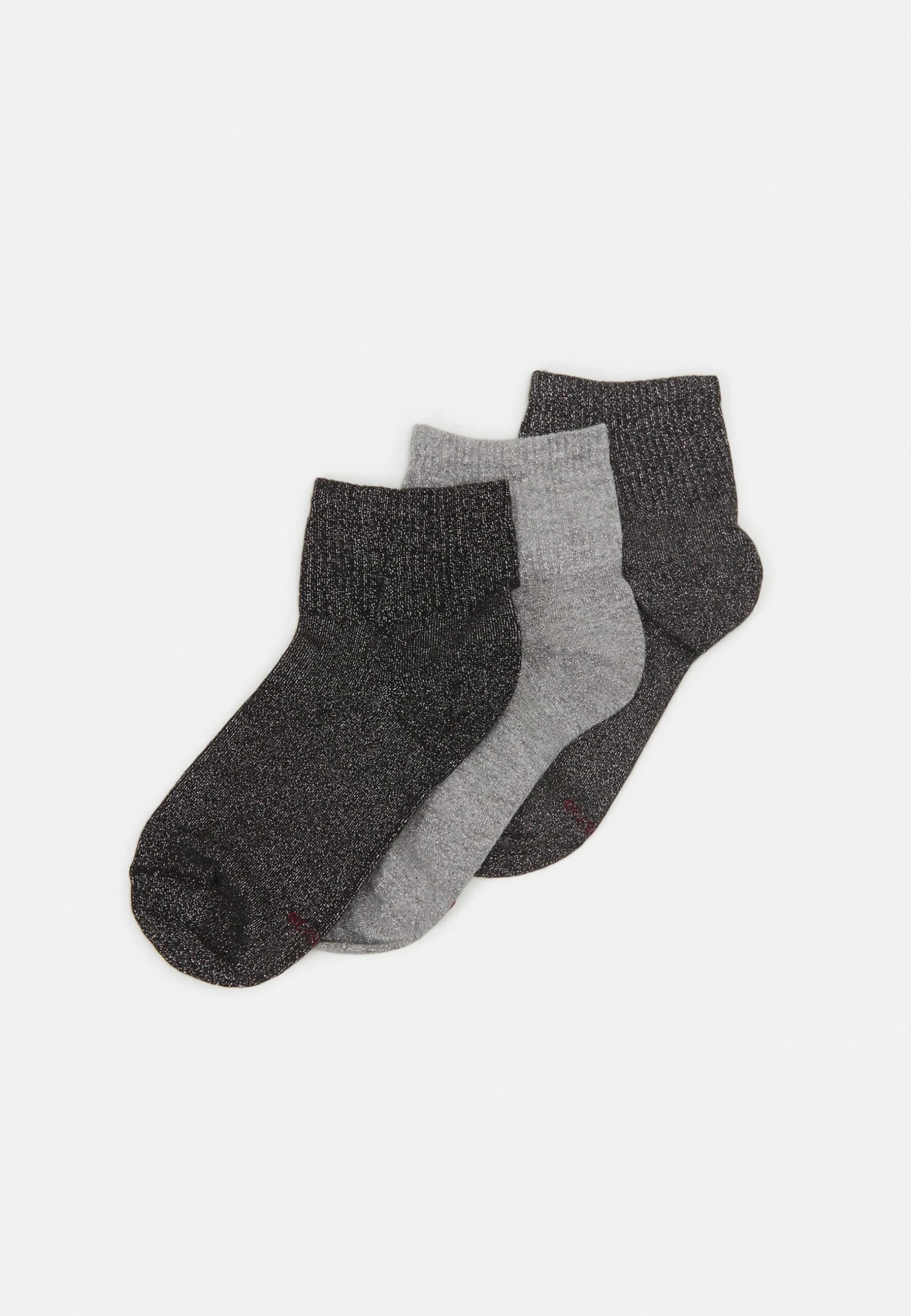 Anna Field Lurex Socks 3 Pack - Calcetines - Grey/Black 1 Anna Field Lurex Socks 3 Pack - Calcetines - Grey/Black