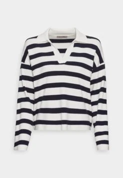 Anna Field Jersey De Punto - Off-White/Dark Blue