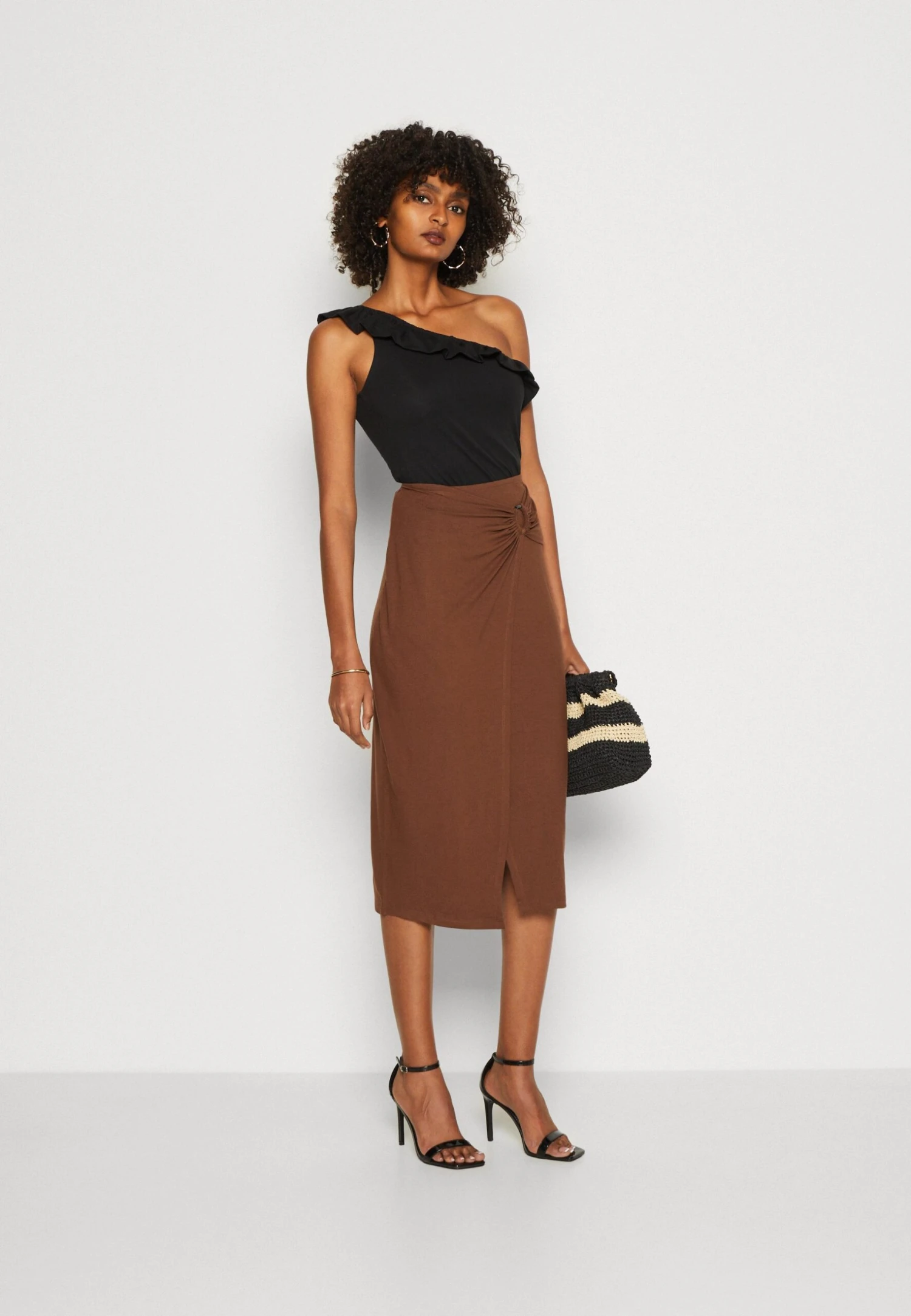Anna Field Falda Cruzada - Dark Brown 2 Anna Field Falda Cruzada - Dark Brown - Imagen 2