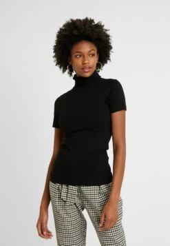 1/2 Sleeve Roll Neck - Camiseta Básica - Black