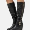 Anna Field Botas De Cuña - Black
