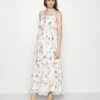 Woven Mama Maxi Dress Nursing Function- Vestido Largo - White/Red
