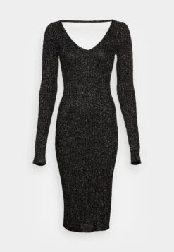 Anna Field Lurex V-Ausschnitt Midi Strickkleid - Vestido De Tubo - Black